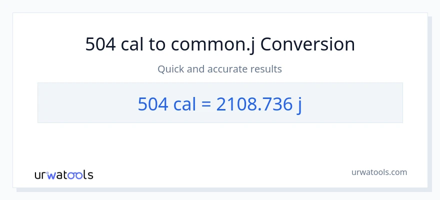 Conversió de 504 calories a joules