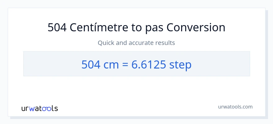 Conversió de 504 Centímetres a passos