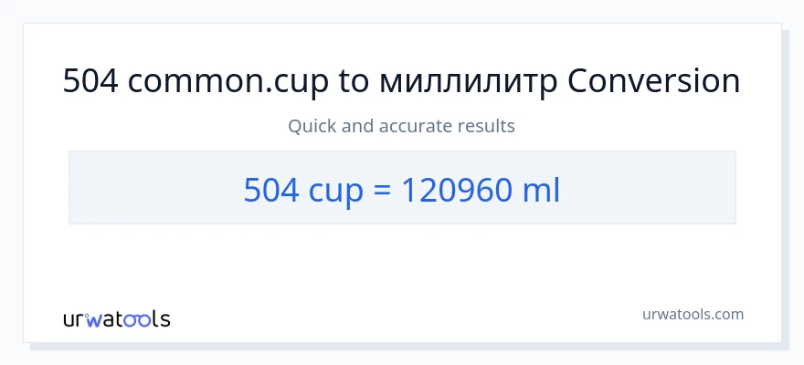 504 чашки в миллилитры преобразование