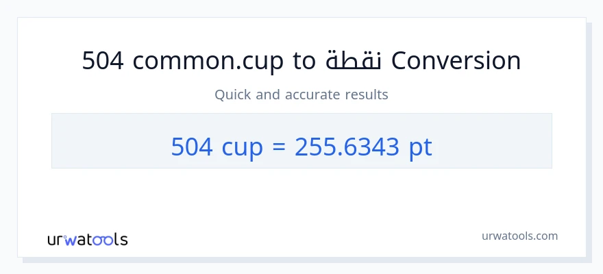 التحويل من 504 أكواب إلى Pints