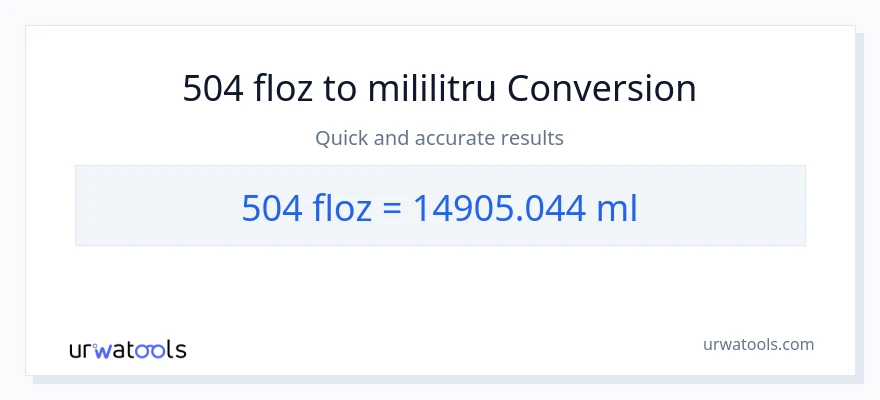 Conversie 504 uncii fluide la mililitri