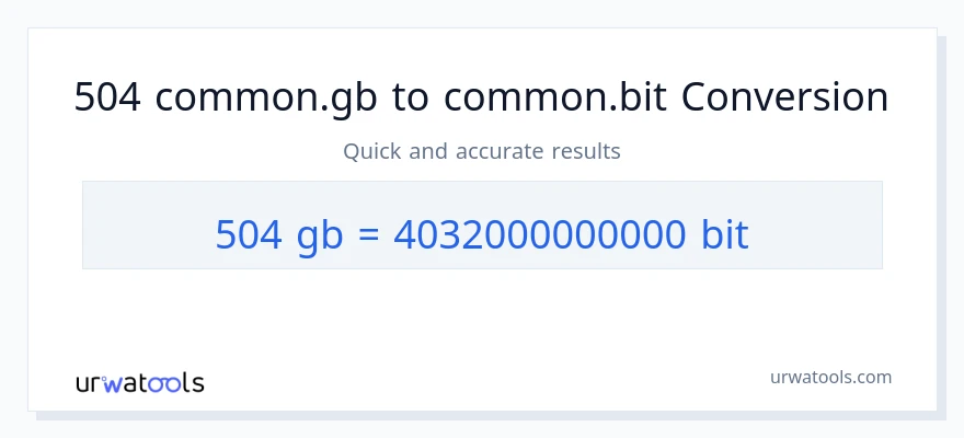 التحويل من 504 Gigabytes إلى Bits