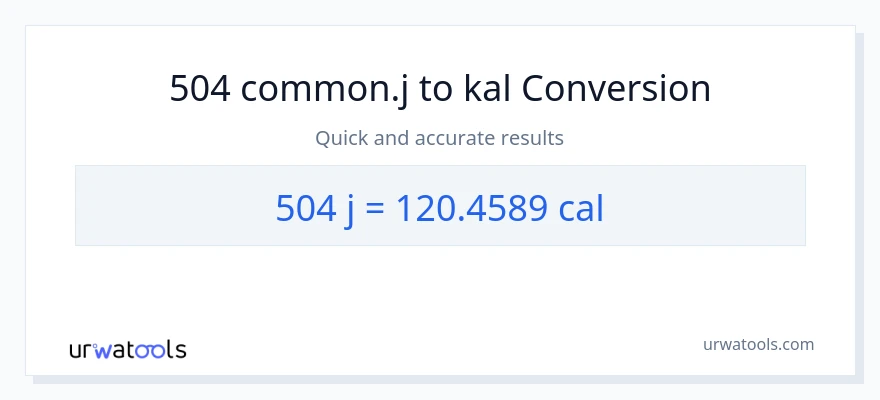 504 mga joule patungong mga kaloriya na conversion