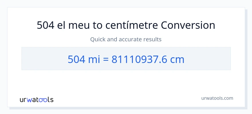 Conversió de 504 milles a Centímetres