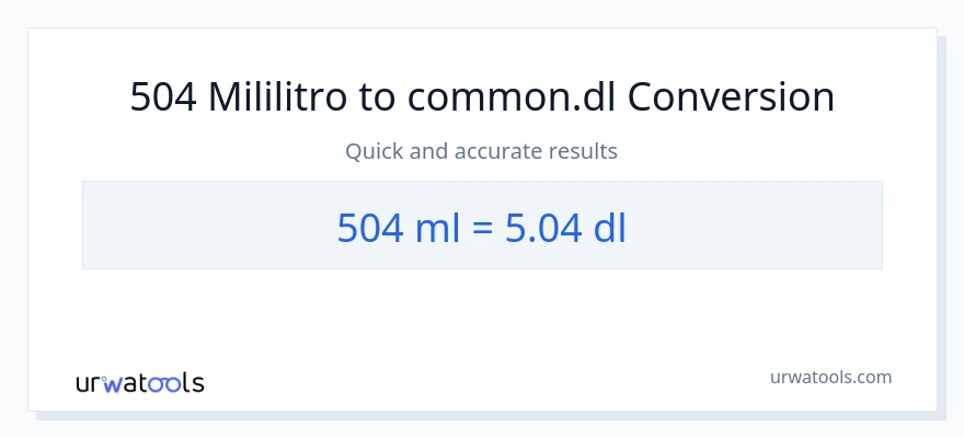 504 mga mililitro patungong Dls na conversion