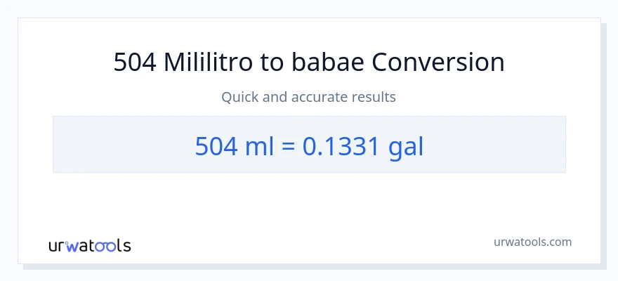 504 mga mililitro patungong Mga galon na conversion