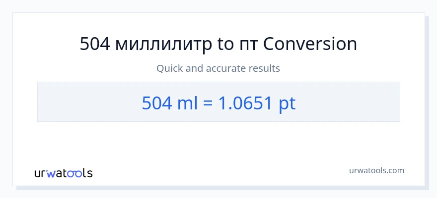 504 миллилитры в Pints преобразование
