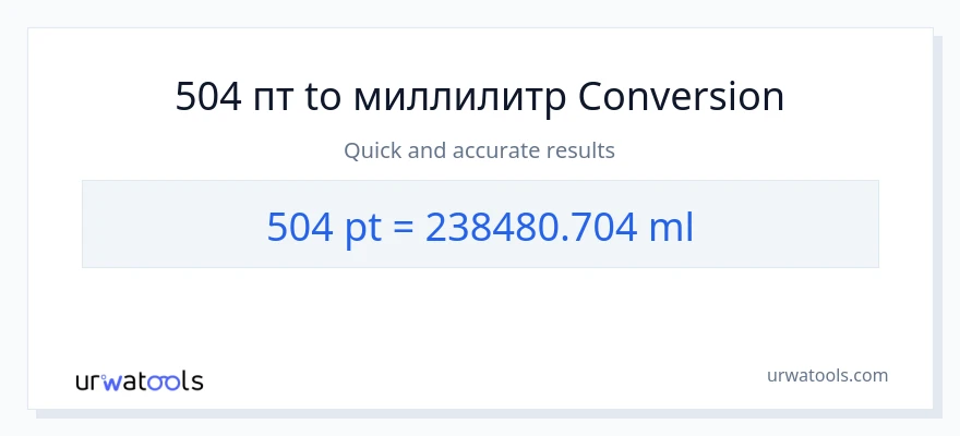 504 Pints в миллилитры преобразование