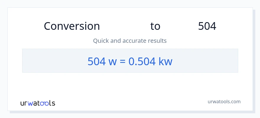 تبدیل 504 وات به کیلووات