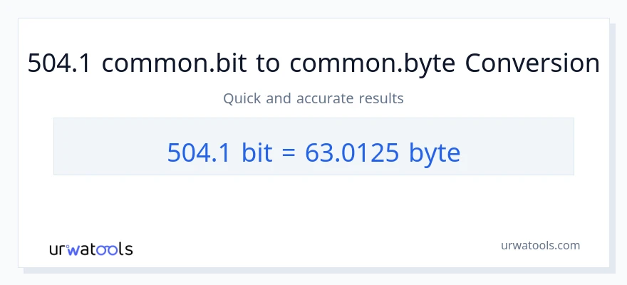 التحويل من 504.1 Bits إلى Bytes