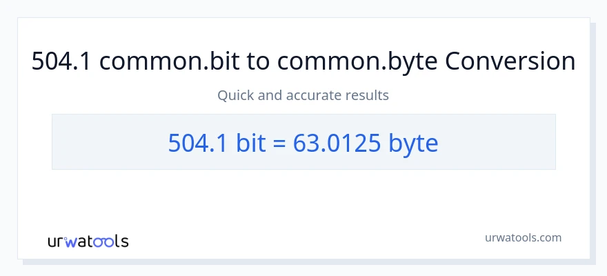 504.1 Bits से Bytes रूपांतरण
