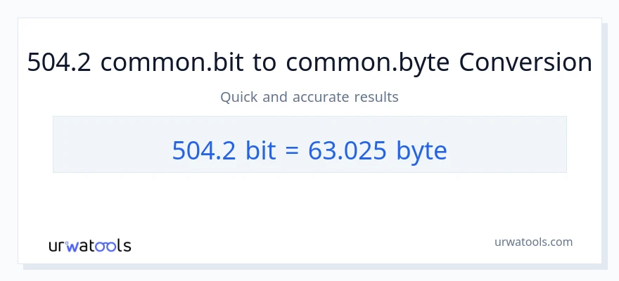 التحويل من 504.2 Bits إلى Bytes