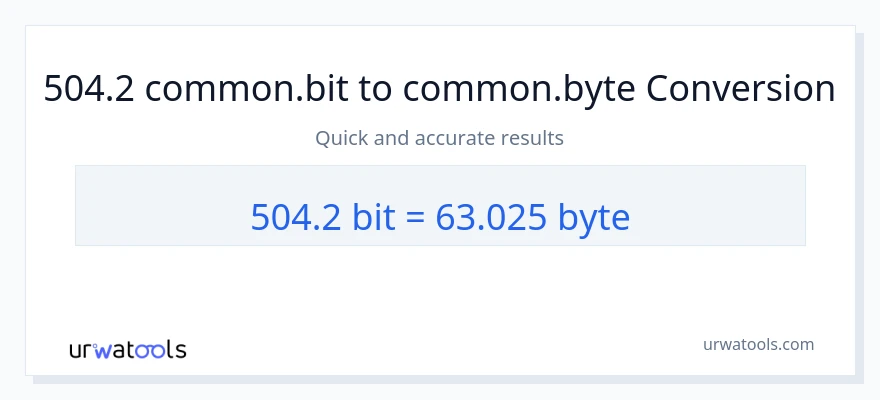 504.2 Bits ته Bytes بدلون