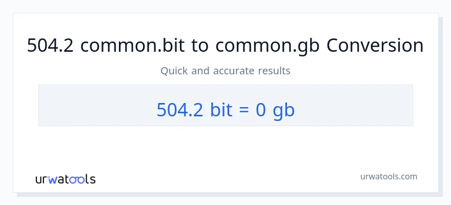 التحويل من 504.2 Bits إلى Gigabytes