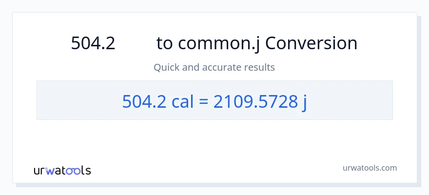 การแปลง 504.2 แคลอรี่ เป็น จูล