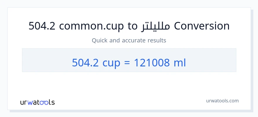 التحويل من 504.2 أكواب إلى ملليلتر