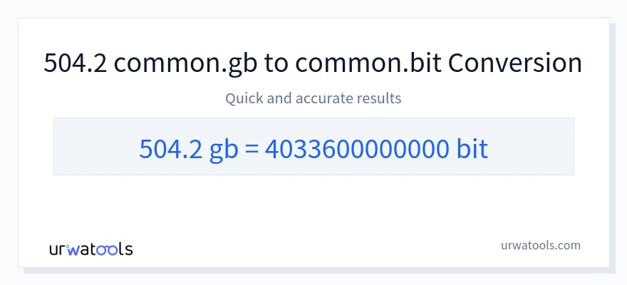 504.2 Gigabytes에서 Bits으로의 변환