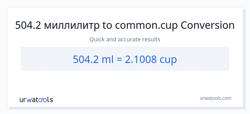504.2 миллилитры в чашки преобразование