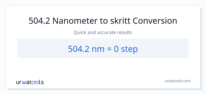 504.2 nanometer til trinn konvertering