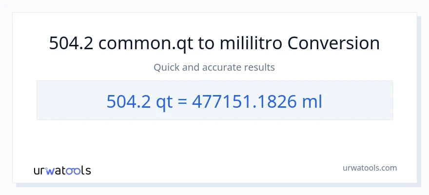 504.2 Quarts patungong mga mililitro na conversion