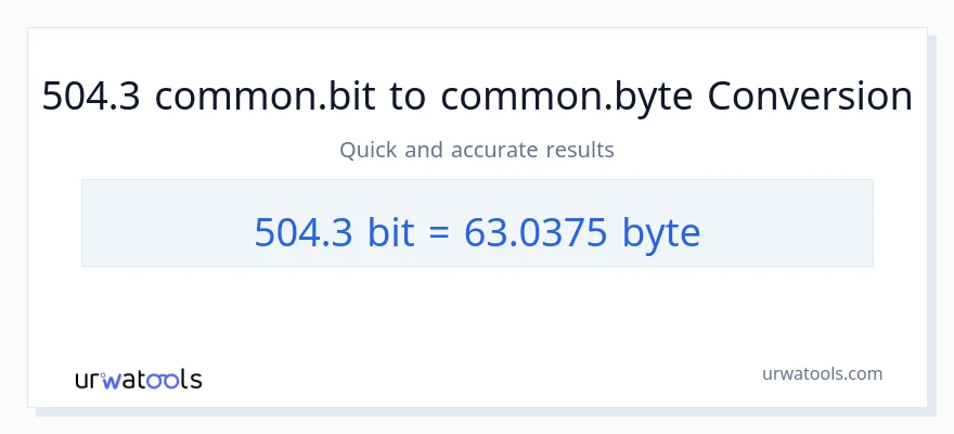 التحويل من 504.3 Bits إلى Bytes