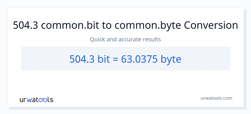 504.3 Bits से Bytes रूपांतरण
