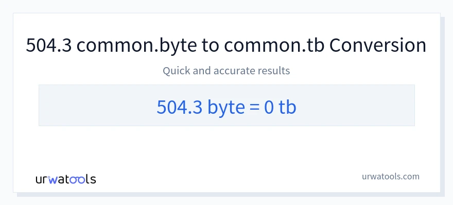 504.3 Bytes 到 Terabytes 轉換