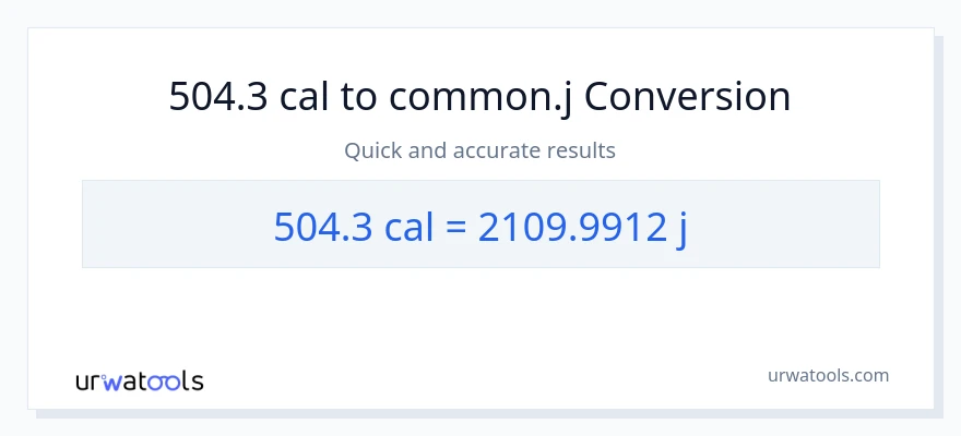 Conversió de 504.3 calories a joules