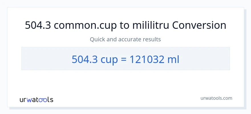 Conversie 504.3 cupe la mililitri