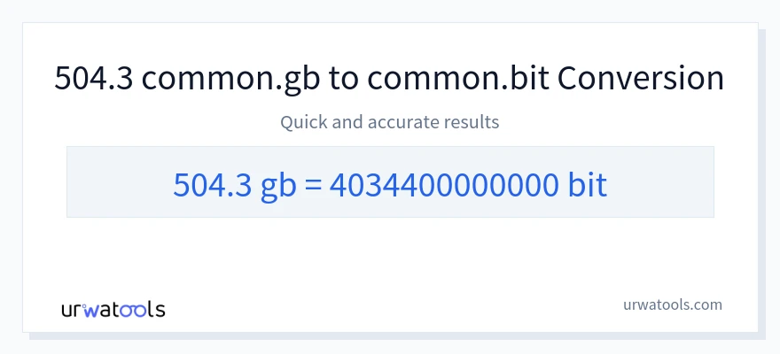 504.3 Gigabytes에서 Bits으로의 변환