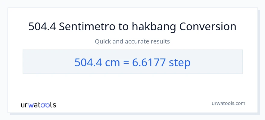 504.4 Mga Sentimetro patungong mga hakbang na conversion