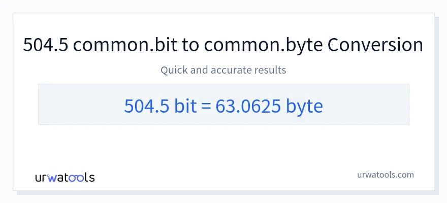 504.5 Bits 到 Bytes 轉換