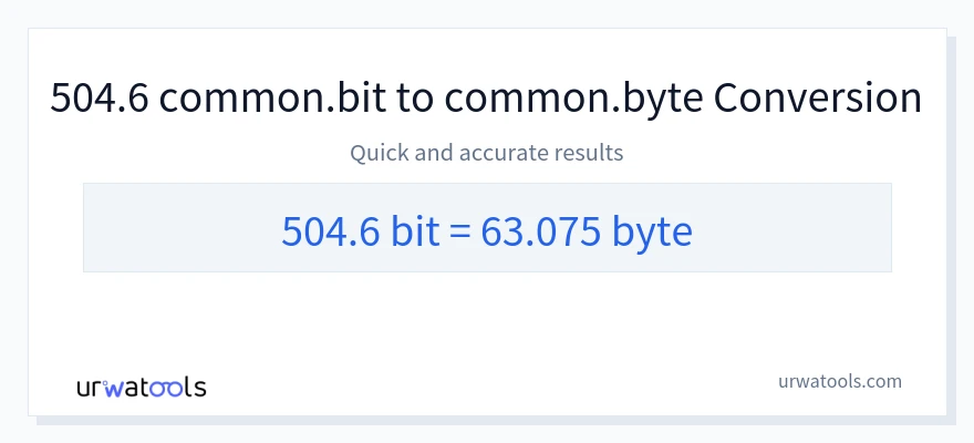 504.6 Bits 到 Bytes 轉換