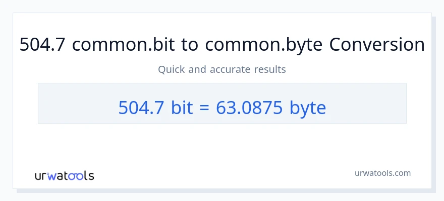 التحويل من 504.7 Bits إلى Bytes
