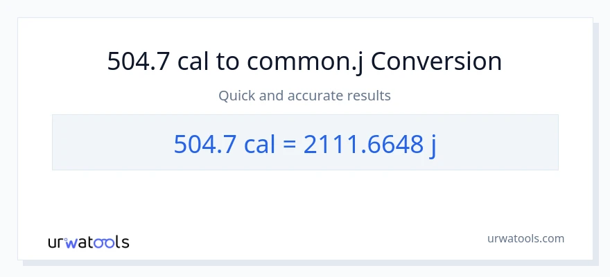 Conversió de 504.7 calories a joules