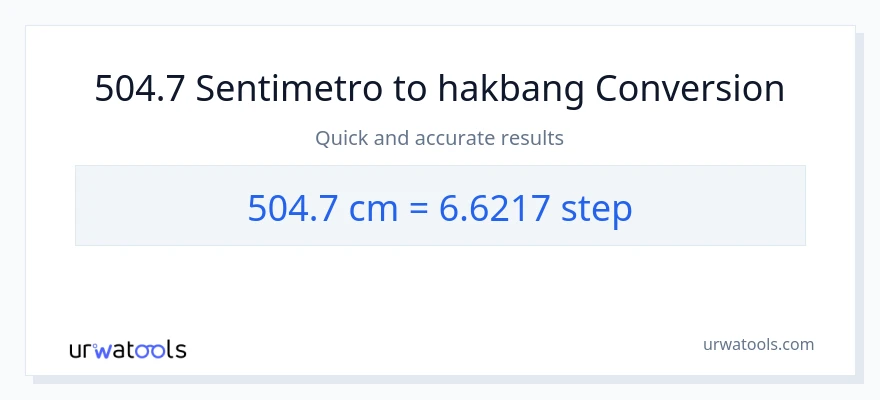504.7 Mga Sentimetro patungong mga hakbang na conversion