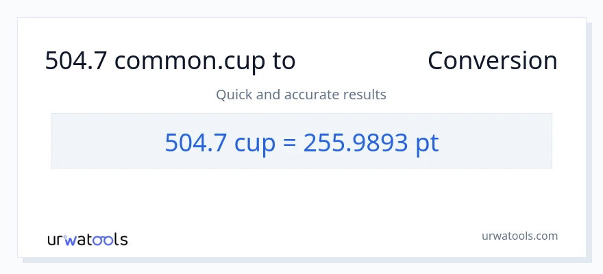 504.7 കപ്പുകൾ ൽ നിന്ന് Pints ലേക്ക് പരിവർത്തനം