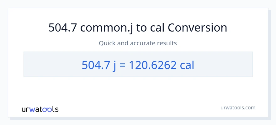 Conversió de 504.7 joules a calories