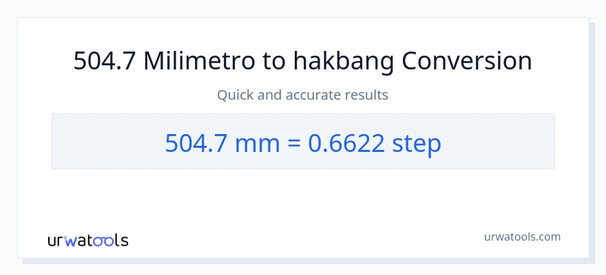 504.7 milimetro patungong mga hakbang na conversion