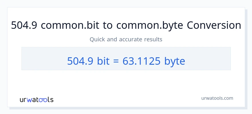 التحويل من 504.9 Bits إلى Bytes