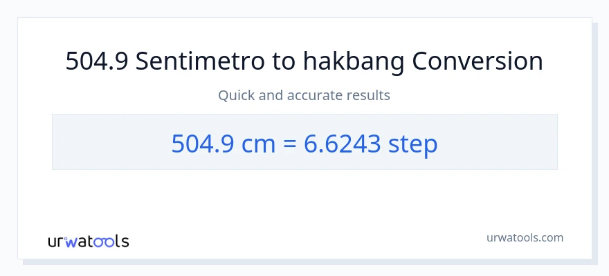 504.9 Mga Sentimetro patungong mga hakbang na conversion