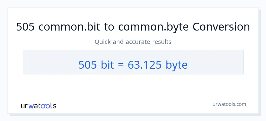 التحويل من 505 Bits إلى Bytes