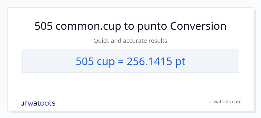 Conversione da 505 tazze a Pints