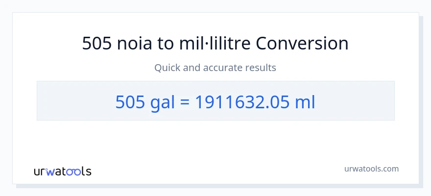 Conversió de 505 Galons a mil·lilitres