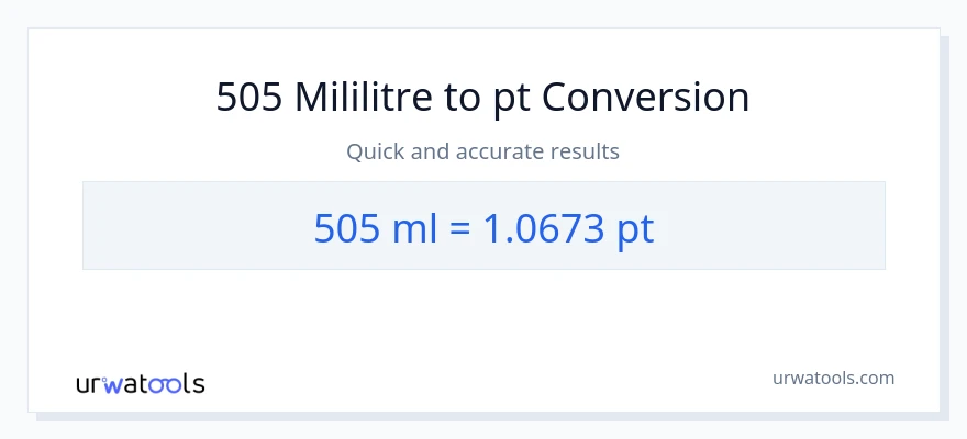505 mililitre'den Pints'e dönüşüm
