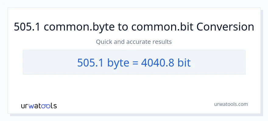 505.1 Bytes இலிருந்து Bits வரை மாற்றம்