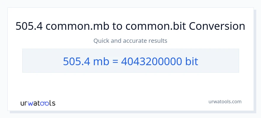 505.4 Megabytes patungong Bits na conversion