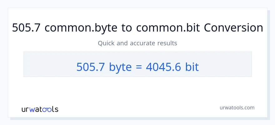 التحويل من 505.7 Bytes إلى Bits
