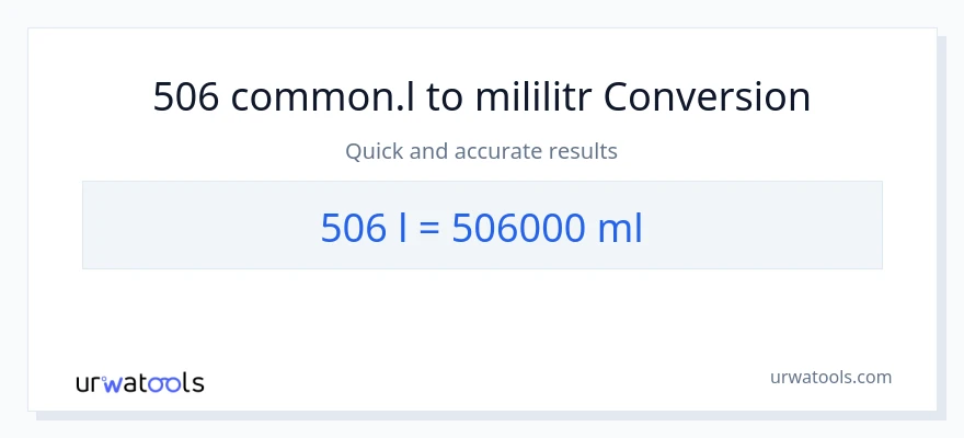 Konverze z Liters na mililitrů: 506