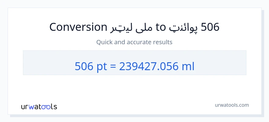 506 Pints ته ملی لیټرونه بدلون